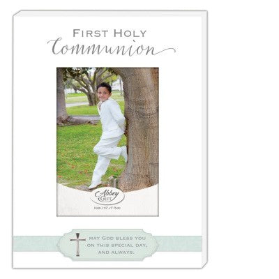 First Communion Photo Frame Blue With Cross