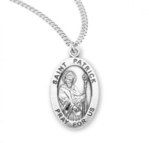 St Patrick SS Oval Medal 20 Inch Chain