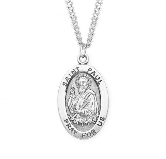 St Paul SS Large Oval Necklace