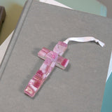 First Communion Cross: Handmade Glass - 3 Color Options