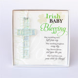 Irish Baby Blessing Handmade Mosaic Glass Cross