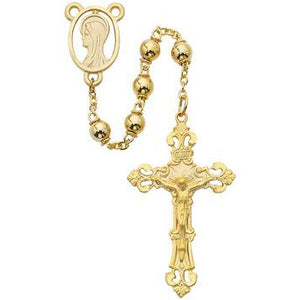 6mm Gold Plate Metal Rosary