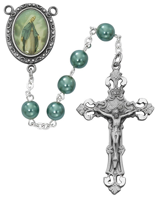 7MM Teal Our Lady of Grace Rosary
