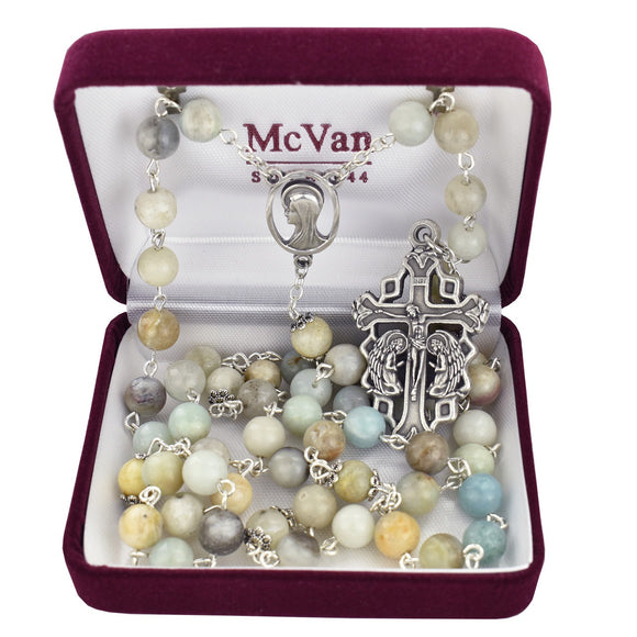 8MM Amanzonite Gemstone Rosary