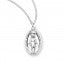 SS Miraculous Medal .9 Inch 18 Inch Chain