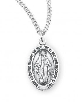 Miraculous Medal Medium SS Necklace 18 Inch Chain