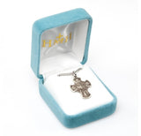 Small SS .9" 4-Way Medal Necklace 18" Chain