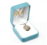 Round SS .8" Holy Spirit Medal Necklace 18" Chain