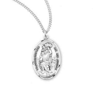 Be My Guide SS 1.4" St Christopher Medal Necklace 24" Chain