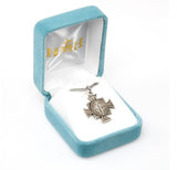 St Benedict SS .9" Maltese Cross Medal Necklace 24" Chain