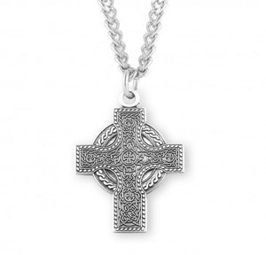 SS Small Iona Celtic Cross Necklace 24 Inch Chain