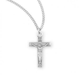Tiny .7" SS Crucifix Necklace 16" Chain