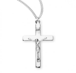 High Polish 1.3" Sterling Silver Crucifix