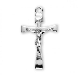 Polished SS .9" Maltese Crucifix Necklace 18" Chain