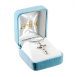 Fancy 1" SS Crucifix Necklace 18" Chain