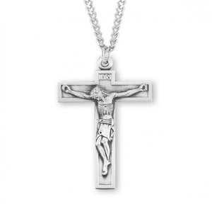 Short Top SS Crucifix 24 Inch Chain