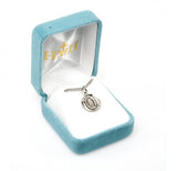 SS .7" Round Pierced Miraculous Medal Necklace 18" Chain