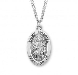 St Gabriel SS Large 1.1" Oval Necklace 24" Chain