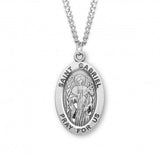 St Gabriel SS Large 1.1" Oval Necklace 24" Chain