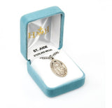 St Jude SS Large 1.1" Oval Necklace 24" Chain