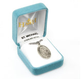 SS St Michael The Archangel Large Oval Medal 24 Inch Chain