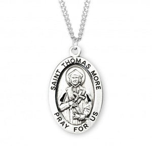 St Thomas More Large SS Medal 24 Inch Chain