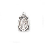 Rectangular SS Miraculous Medal Necklace 18 Inch Chain