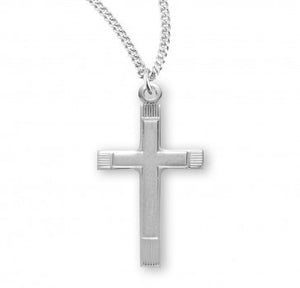Raised 1" Cross Necklace 18" Chain
