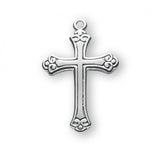 Swirl Tipped .8" SS Cross Necklace 18" Chain