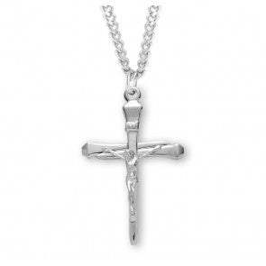 Large SS Spike Nail Crucifix 24 Inch Chain