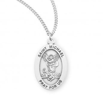 St Michael Small SS Medal 18 Inch Chain