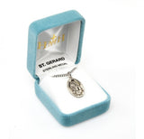St Gerard SS .9" Small Oval Medal Necklace 20" Chain
