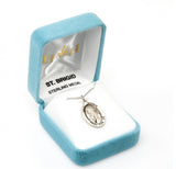 St Brigid SS Oval Necklace 18 Inch Chain