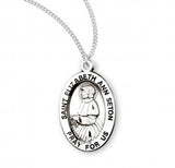 St Elizabeth Ann Seton SS .9" Small Oval Medal Necklace 18" Chain