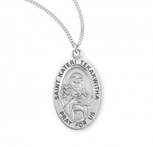 St Kateri Tekakwitha SS Small Oval Necklace