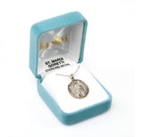 St Maria Goretti SS .9" Round Medal Necklace 18" Chain