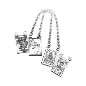 Sacred Heart of Jesus & OLO Mount Carmel .9" Double Medal Scapular Necklace
