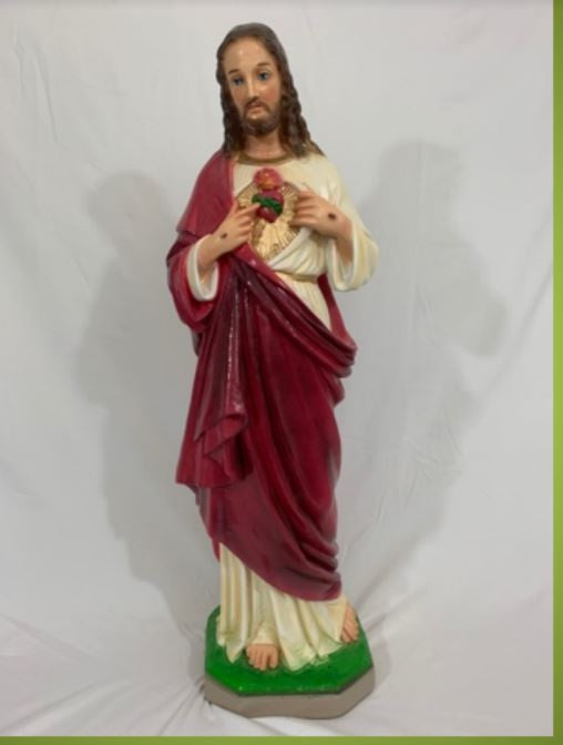 27 Inch Sacred Heart Of Jesus Full Color Garden Statue