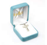 St Francis SS Small Tao Cross Necklace 18 Inch Chain