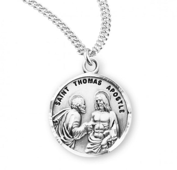 Thomas the Apostle SS Round Medal 20 Inch Chain