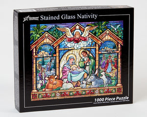 Stained Glass Nativity 1000 Piece Jigsaw Puzzle