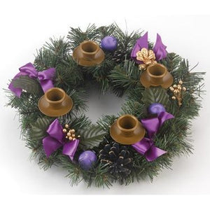 11" Purple Ribbon Advent Wreath