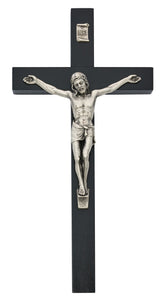 10" Black Painted Wood Crucifix