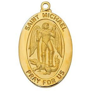 St Michael Gold Over Sterling Silver Necklace 20Inch Chain