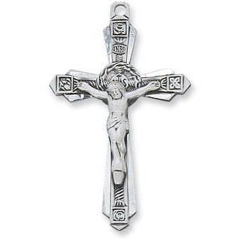 Deluxe Large SS Crucifix Necklace 24 Inch Chain