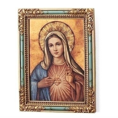 Immaculate Heart Of Mary Icon Square Plaque