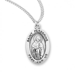 St Peregrine SS Small Oval Necklace
