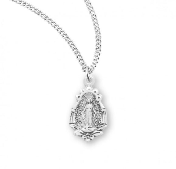 Small Fancy SS Miraculous Medal Necklace