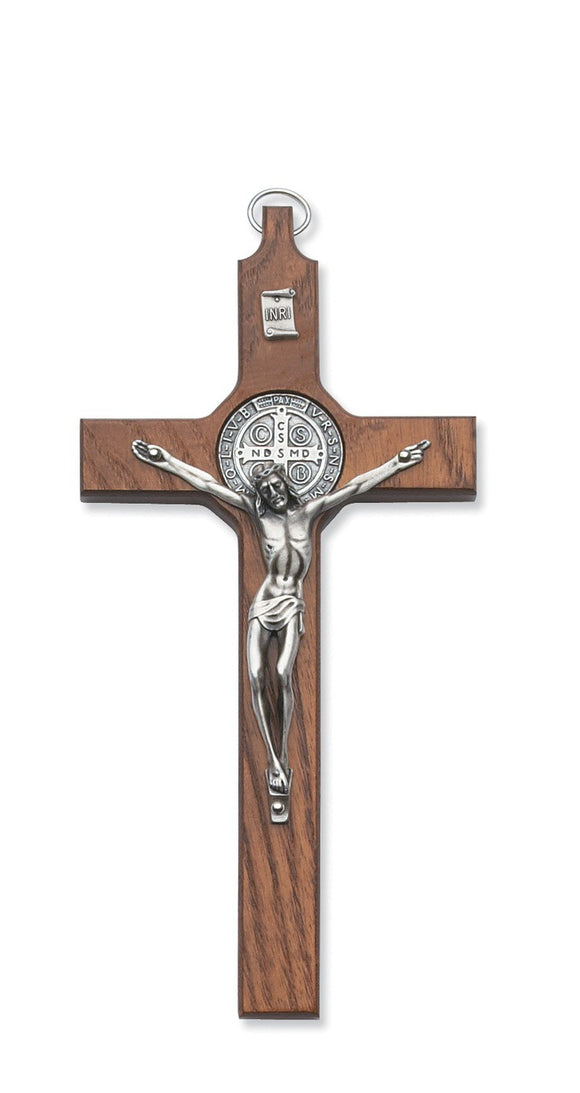 8 Inch Walnut St Benedict Crucifix