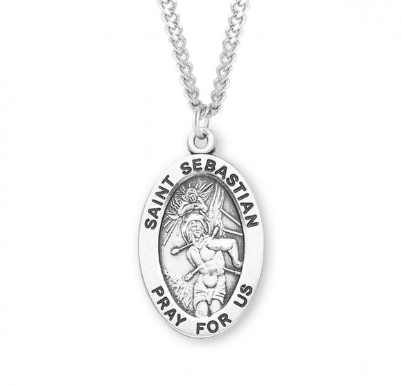 St Sebastian SS Large Oval Necklace